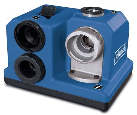 Scheppach Bohrerschleifgerät DBS800 Bohrerschleifer mit Diamantschleifstein | 80W Leistung | für HSS Bohrer 3–13 mm | Schleifscheiben-Ø 79mm | Drehzahl 4200 min/1 | Spitzenwinkel 118° | Schärfgerät