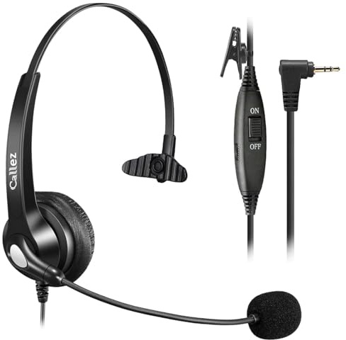 Callez Telefon Headset 2,5mm Klinke Mit Mikrofon für Schnurlos Telefone | Festnetz Kopfhörer Für Siemens Gigaset C430 C620 Panasonic Polycom Cisco SPA Home Office IP Dect Telefone, Noise Cancelling