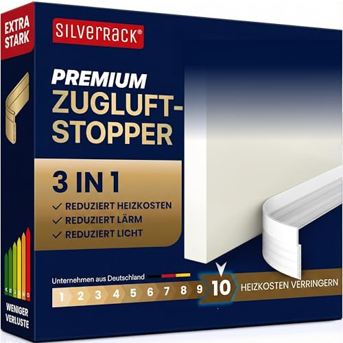 SilverRack Zugluftstopper Türdichtung für Türen Transparent 1 x 1m | Zuschneidbar, selbstklebend, Gummilippe Zugluft Windschutz Schallschutz Kälteschutz