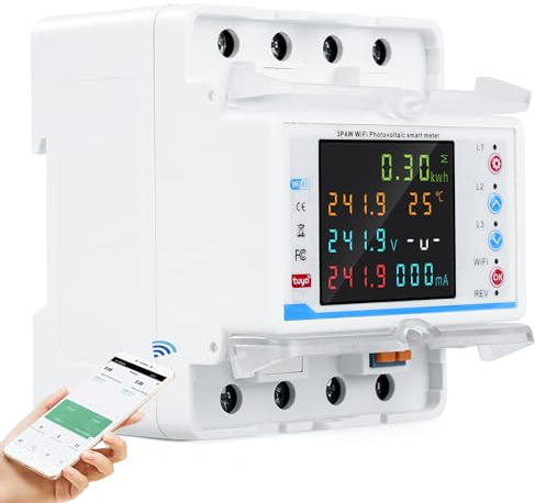 100A Stromzähler 3 phasen Drehstromzähler hutschiene Smart meter wlan mit Zeitsteuerung/Unterspannung/Überstrom/dreiphasige Unsymmetrie/Phasenverlust/Überstromverzögerungsschutz.