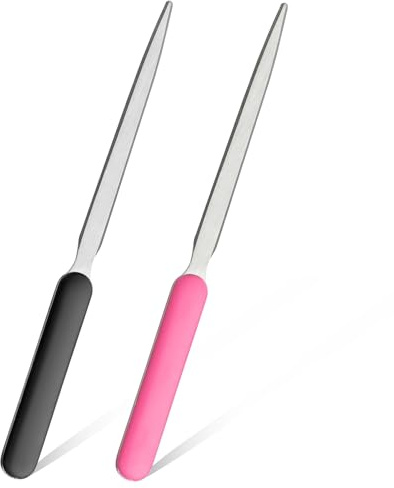 ZEYIYER 2 Stück Brieföffner Edelstahl, Metall Leichter Brieföffner Edel für Büro, Zuhause, Schulbedarf, Briefoeffner(Schwarz,Rosa)