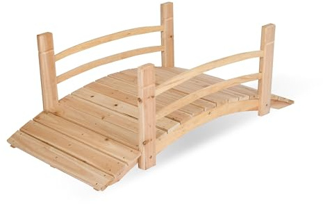 Shine Company 4980N Gartenbrücke aus Zedernholz, mit Seitenschienen, 1,2 m, Natur
