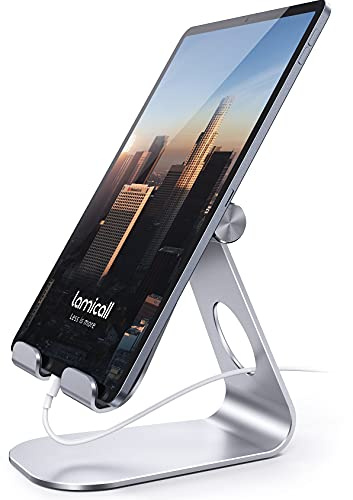Lamicall Tablet Ständer Verstellbare, Tablet Halterung - Universal Halter, Halterung, Dock für 2026 iPad Pro 10.5, 11, 12.9, 13, iPad Air Mini 6 5 4, Samsung Tab, und Tablet mit 4.7-13 Zoll - Silber
