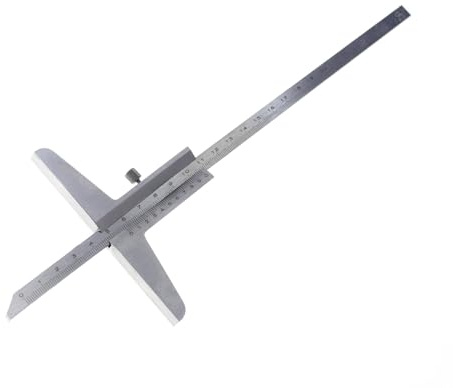 KATSU Tiefenmessschieber 0–200 mm, Tiefenmessgerät mit Nonius 0,02 mm Genauigkeit, Präzisions-Messwerkzeug für Werkstatt, Metall- und Maschinenbau, Modell 401172