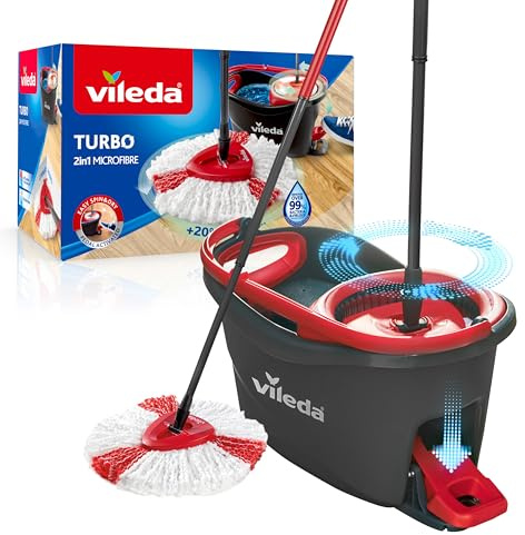 Vileda Turbo 2in1 Wischmopp-Set | mit Fußpedal, Teleskopstiel