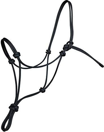 Hunters Saddlery Knotenhalfter für Pferde kompatibel mit Parelli Natural Horsemanship (Warmblut/Full, Schwarz)