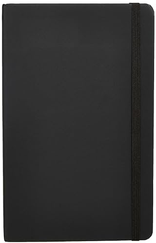 Amazon Basics Klassisches Notizbuch, A5, kariert, Schwarz