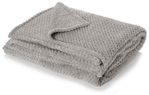 Luxus Waffel Honeycomb Warm hinüberwerfen Sofa Bett Decke 125 x 150 Silbergrau