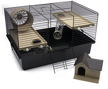 Interzoo Hamsterkäfig, Käfig, Matt mit super Ausstattung in beige