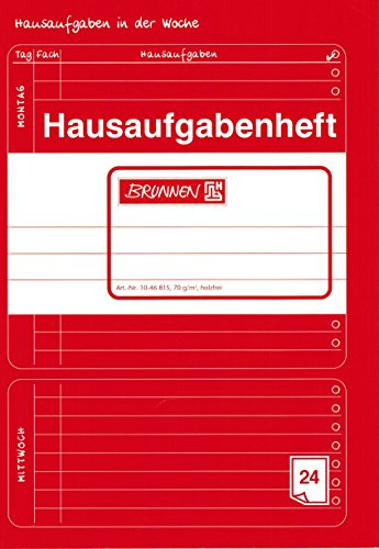 Hausaufgabenheft BRUNNEN 24 Blatt / DinA5-70g (rot)
