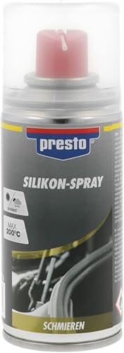 presto Silikonspray, 150 ml, Antistatisch, Schutz gegen Witterung, Wasserverdrängend, Ideal für Gummiteile, Effektives Schmiermittel