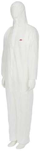 3M Herren Disposable jumpsuit Wit 3M Schutzanzug 4500 wei Gr L Kategorie I, Weiß, L EU