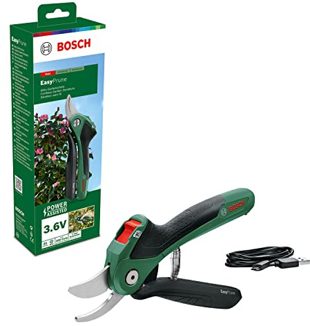 Bosch Akku-Gartenschere EasyPrune (Integrierter 3,6 Volt Akku; 450 Schnitte pro Akkuladung; aufladbar über Micro-USB-Kabel; in Karton)