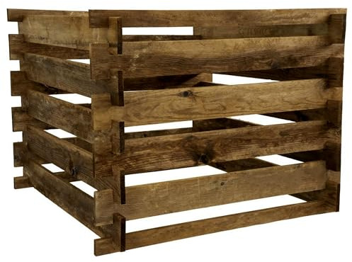 Gartenwelt Riegelsberger Holzkomposter aus Kiefer imprägniert – 120 x 120 x 70 cm, ca. 1008 Liter, Komposter mit Stecksystem, Holzkomposter für Gartenabfälle & Komposterde