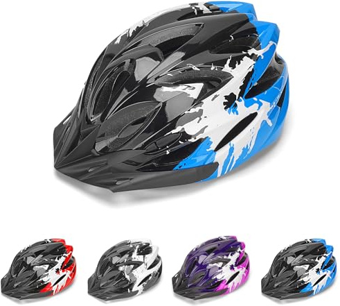 DmTown Fahrradhelm Kinder, Verstellbarer Fahrradhelm für Jungen und Mädchen im Alter von 3-14 Jahren, Multisport-Kinderhelm für Fahrrad,Skaten,Radfahren, Kinder Fahrradhelm 50–58 cm (Blau)