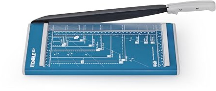 Dahle 502 Papierschneider (DIN A4, für Papier, Etiketten, Fotos, 8 Blatt Schneidleistung) Blau