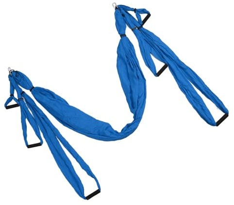 Jiawu Aerial Yoga-Schaukel-Set, Polyester-Baumwolle, Verstellbar, Verbessert die Flexibilität, Yoga-Hängematte, Hängeschaukel, Körperliche Bewegung für Drinnen und Draußen, (Tiefes Blau)