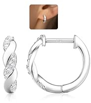 LOLIAS Creolen Silber 925 für Damen Ohrringe Silber 925 Hypoallergene U Hängend Offene Creolen Silber 925 Klein mit AAA + CZ Huggie Ohrringe Schmuck