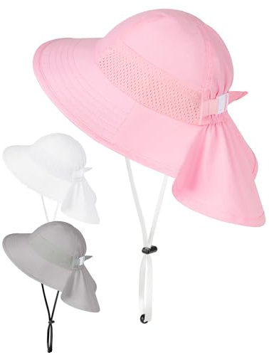 Becellen Sonnenhut Kinder Baby UV Schutz 50+ Sommermütze mit Nackenschutz Breite Krempe Sommer Kappe Strand Mütze Kleinkind Jungen Mädchen