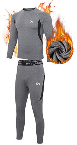 MEETYOO Thermounterwäsche Herren Funktionswäsche Skiunterwäsche Männer | Thermo Unterwäsche Herren Kompressionswäsche Base Layer Unterhemd Unterhose Schnell Trocknend Warm