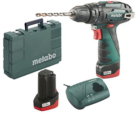 Metabo Akku-Schlagbohrschrauber PowerMaxx SB Basic (600385500) 12V 2x Li-Ion; Ladegerät LC 40; Kunststoffkoffer, Art des Akkupacks: Li-Ion , Akkuspannung: 12 V, Akkukapazität: 2 x 2 Ah