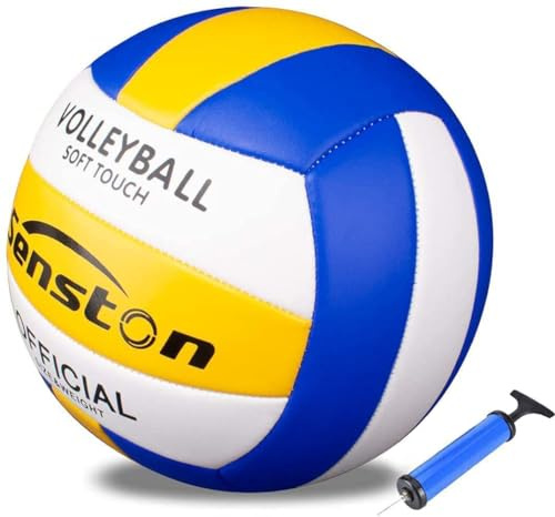 Senston Volleyball mit Pumpe Größe 5, Wasserfest Softball Ball für Anfänger, Outdoor Beachvolleyball für Beach, Pool und Strand