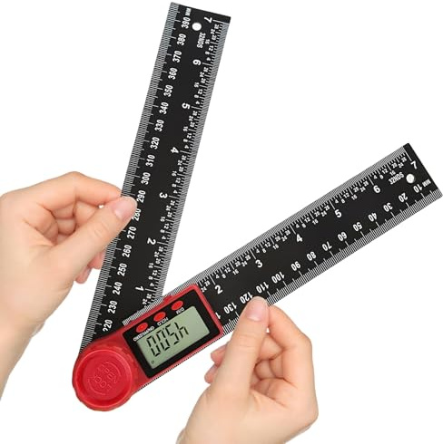 flintronic Winkelmesser Digital, 2 in 1 Digitaler Winkelmesser mit LCD Anzeige, 360° Winkel Messen, Hold und Feststell Funktion, für Holzbearbeitung Messung, Konstruktionsreparaturen, 400MM