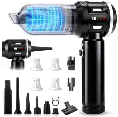 Citybee Handstaubsauger Akku Mini Staubsauger Kabellos - 25000Pa Handstaubsauger Stark 4 in 1 Autostaubsauger mit Bürstenloser Motor - 3 Stufen Tragbarer Staubsauger für Auto Haushalt Tierhaare