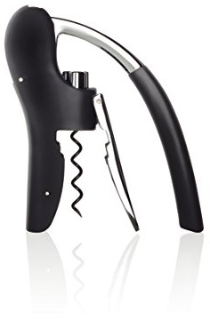 blomus -LEVERMAN PRO- Korkenzieher-Set aus verchromtem Stahl, automatischer Weinflaschenöffner mit Spiralschraube, exklusive Optik, einfache Handhabung (H / B / T: 14,5 x 14 x 3 cm, Schwarz, 63598)