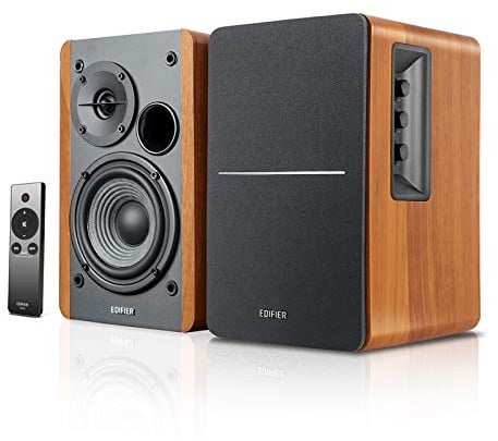 Edifier R1280TS Aktiv Regallautsprecher, 2.0 Stereo Aktive Nahfeldlautsprecher, Studio Monitor Lautsprecher, 42 Watts RMS mit Subwoofer Ausgang, Optical/Coaxial/Dual RCA Eingänge, MDF Gehäuse, Braun
