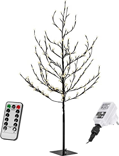 VOLTRONIC LED Kirschblütenbaum, innen und außen, IP44, Timer, warmweiß, Fernbedienung, Größenwahl, 220 cm 224 LEDs