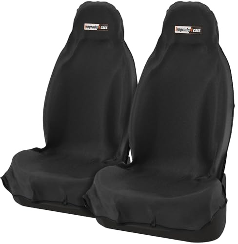 Upgrade4cars 2 wasserdichte Autositzschoner | Auto-Sitzauflage für Sport Arbeit Werkstatt usw. | Autositzbezüge Vordersitze Universal | Schonbezug Fahrersitz