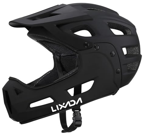 Lixada Mountainbike-Helm Fullface für Erwachsene mit abnehmbarem Kinnriemen Visier für Mountainbiking