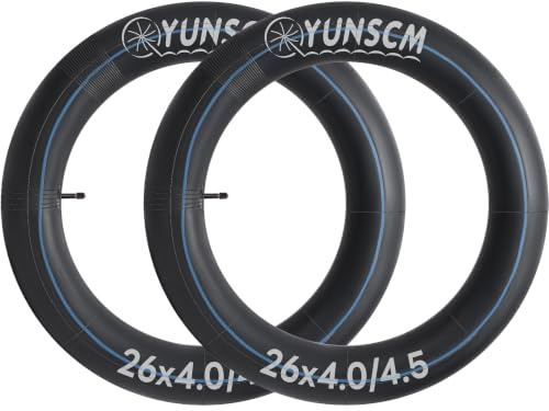 YunSCM 2Pcs 26 Zoll E-Bike Schlauch 26x4.0 26x4.50 AV32mm Ventil kompatibel 26Zoll Fat Fahrradschlauch/Elektrofahrrad/Mountainbike Schläuche 26x4/4.5