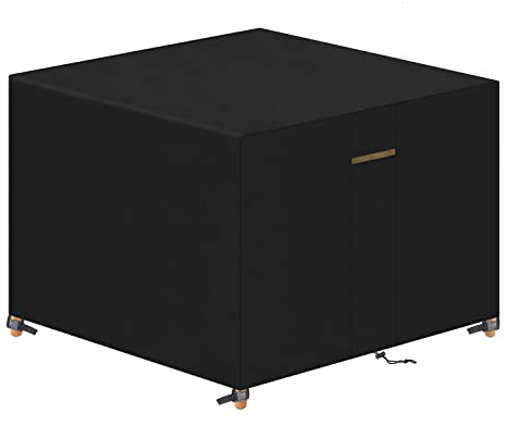 VANSHEIM Abdeckung für Gartenmöbel mit Wasserdicht Winddicht Anti UV mit 420D Oxford Gewebe Beschichtung Schnallen Belüftungsöffnungen für Gartenmöbel Sets Sofa Tische Abdeckung Gartenmöbel 90x90x90cm