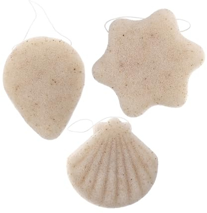 STOBAZA 3 Stück-pack Konjak Schwammpuff Gesichtspeeling Peelingschwämme zur Sanften Reinigung und Feuchtigkeitspflege für Empfindliche Haut