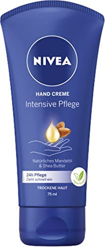 NIVEA Intensive Pflege Hand Creme (75 ml), reichhaltige Hautcreme mit Mandel-Öl für intensive Feuchtigkeit, Handpflege mit dem einzigartigen NIVEA Duft