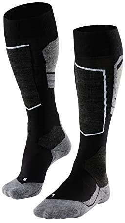 FALKE Herren Skisocken SK4 Advanced M Kh Wolle Funktionsmaterial warm dünn 1 Paar, Schwarz Black-Mix 3010, 44-45