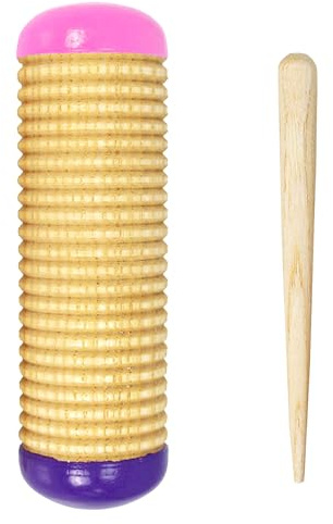 A-Star Holzshaker Maraca Guiro Schaber mit Schlägel – Rhythmus-Schlaginstrument
