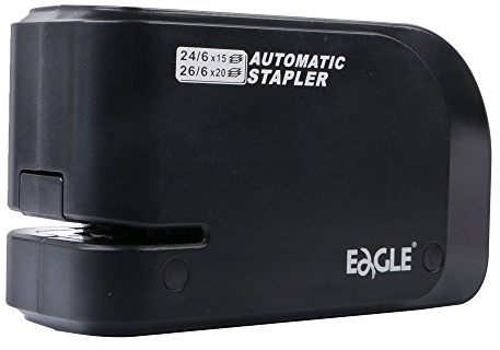 EAGLE Elektrisches Heftgerät Automatisch – Elektro Tacker für 24/6 & 26/6 | Duale Stromversorgung (Netzteil/4 AA). Bis zu 20 Blatt. Ideal für Büro, Home Office, Kanzlei & Dokumentenmanagement.