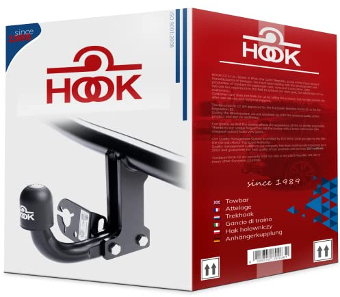 Hook starre AHK Anhängerkupplung kompatibel mit Ford S-Max II ab 10.2015 + universell Elektrosatz 13-polig