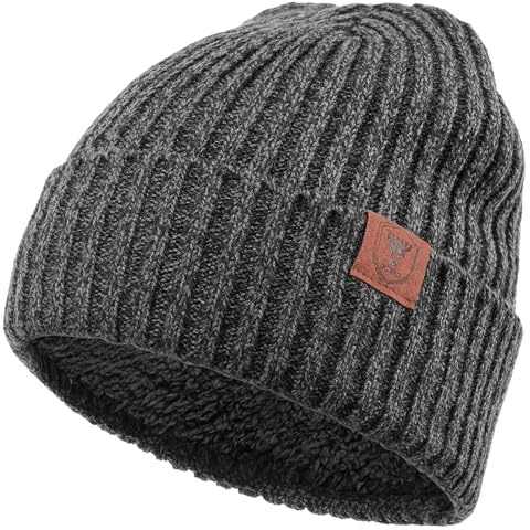 OZERO Wintermütze Herren Damen, Beanie mit Fleece-Innenfutter | Weicher Acryl-Strick, Kopfumfang 52-60 cm, Warm und Elastisch, Ideal für Alltag, Hundespaziergang, Radfahren und Arbeit