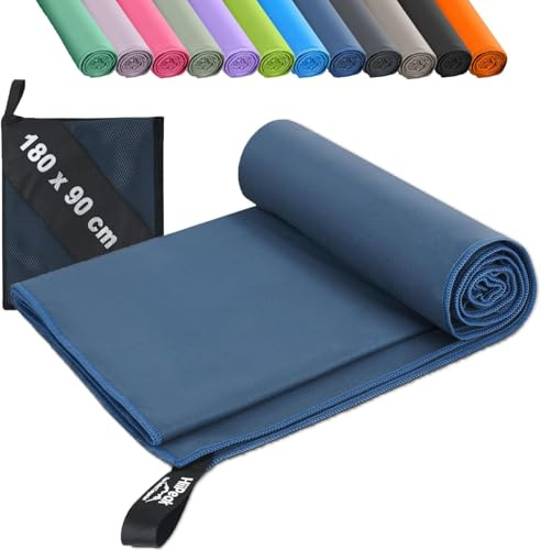 HiiPeak 180 x 90cm Mikrofaser Handtuch Kompakt und Leicht Microfaser Handtücher Fitness Schnelltrocknend microfaser Badetuch Saugfähiges Sporthandtuch Fitnessstudio Schwimm und Gym