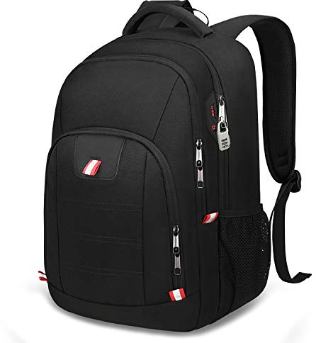 Della Gao Laptop-Rucksack, extra groß, Diebstahlschutz, Business-Reise, Laptop-Rucksack mit USB-Ladeanschluss, Schwarz , 43,2 cm, Geschäftlich