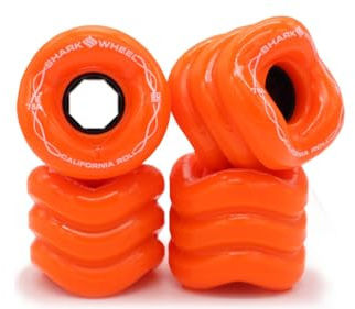 Shark Wheel 60mm 78a Skateboard Cruising Räder, California Roll Orange, 4 Räder Set