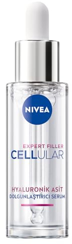 NIVEA Cellular Expert Filler Aufpolsterndes Hyaluron-Serum, leichtes und schnell einziehendes Serum mit purem Hyaluron, Gesichtspflege für geglättete Falten (30 ml)