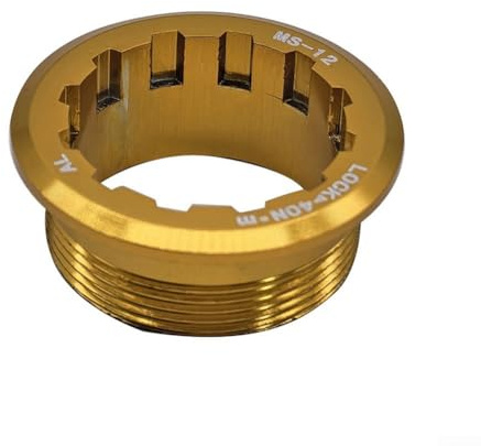 Fahrradkassettenschlossring für MicroSpline, 12 Gänge, rostfrei, CNC-Aluminium, perfekt für Fahrrad-Enthusiasten (Gold)