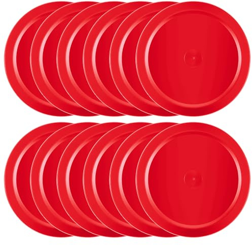 Airhockey-Pucks, rot, 6,3 cm, professionelles Airhockey-Puck-Set, langlebige Pucks für den Sporttisch, rot, für Zuhause, Airs, Hockeys, schwere Ersatz-Puckteile für Spieltische, Zubehör, Damen und