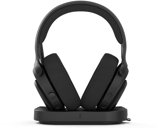 Fractal Design Scape Dark - Wireless PC Gaming Headset - Abnehmbares Mikrofon mit Geräuschfilter – Bis zu 40 Std. Akkulaufzeit – RGB-Beleuchtung mit Statusanzeige – Schwarz