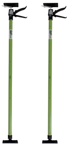 TRUTZHOLM 2x Profi Einhandstütze Deckenstütze 115-290 cm 30 kg Traglast | Montagestütze und Teleskopstütze im 2er Set für Gipskarton, Holzdecken, Deckenmontage, PVC-Platten 45 Grad neigbar